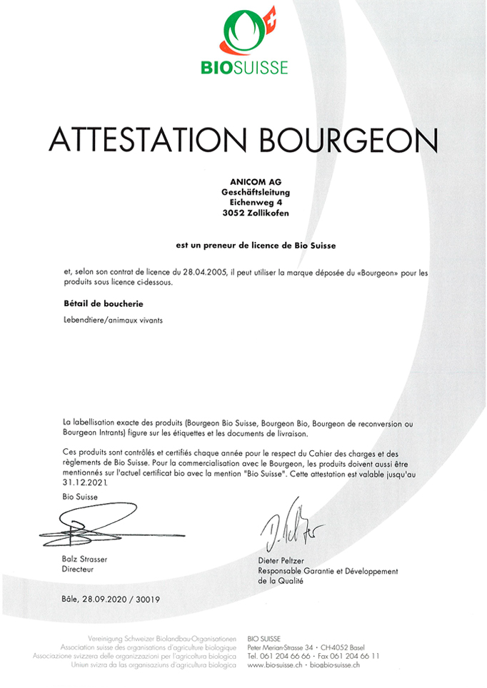 Attestation Bourgeon
